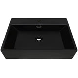 BIDAXL WASHBASIN MED TAP HOLE 60,5X42,5X14,5 cm keramisk svart