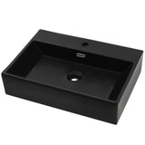 Vidaxl Washbasin mat Tap Lach 76x42.5x14.5 cm ceramic Schwaarze schwaarz