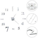 Vidaxl 3D -Wanduhr 100 cm xxl modernes Silberfarben