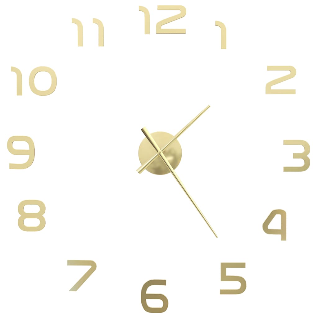 Vidaxl 3D -Wanduhr 100 cm xxl moderne Goldfarbe