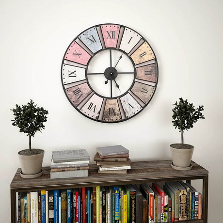 Vidaxl wandklok vintage-stijl quartz-mechanisme xxl 60 cm metaal