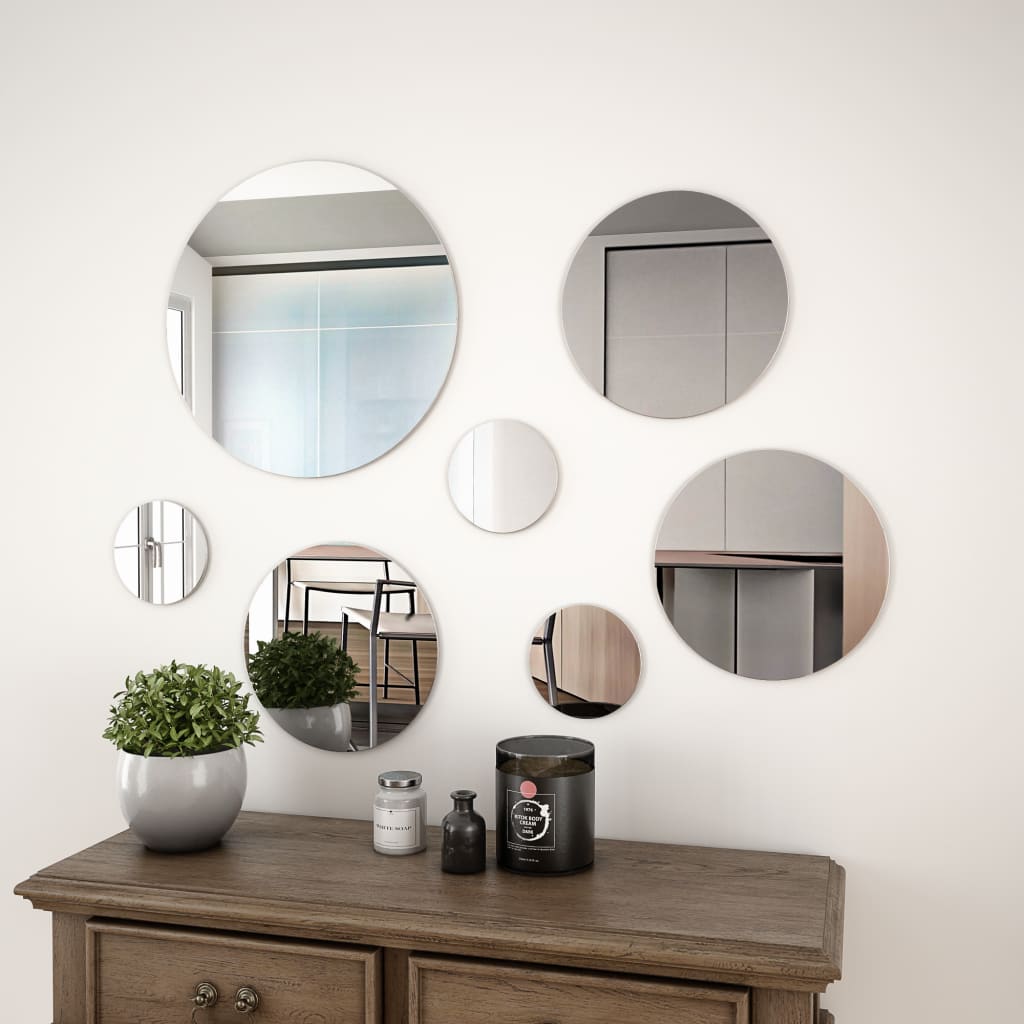 Vidaxl Wall Mirror sat omkring glas 7-delt