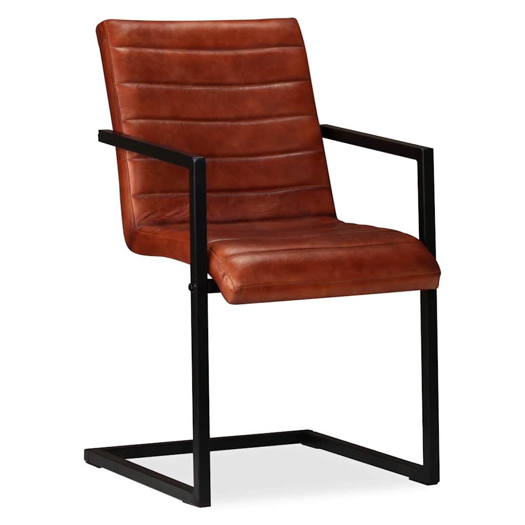 Vidaxl eetkamerstoelen 2 st echt leer bruin