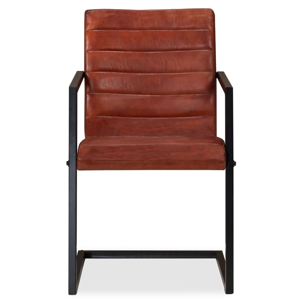Vidaxl eetkamerstoelen 2 st echt leer bruin