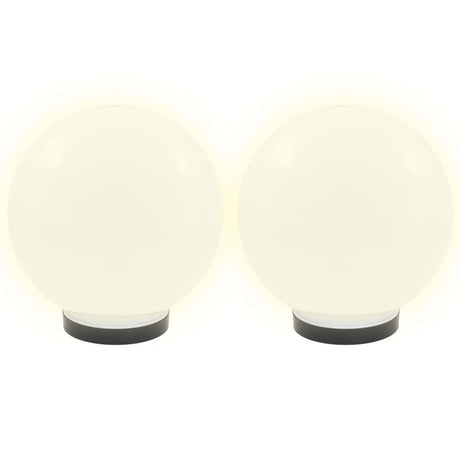 Vidaxl led-bollampen 2 st rond 25 cm pmma