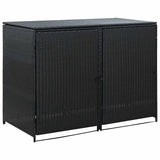 Vidaxl containeropbevaring Dobbelt 148x80x111 cm Poly Rattan Black