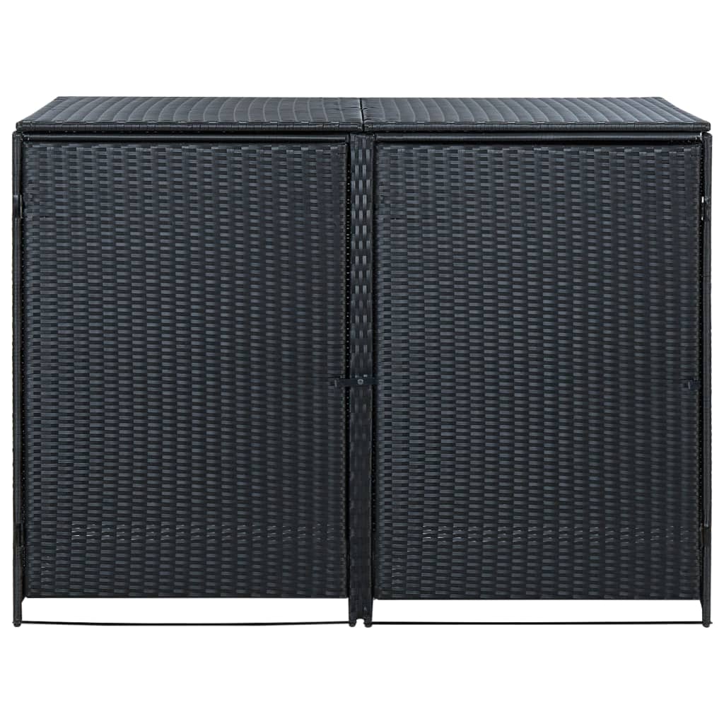 Bidaxl containerlagring dubbel 148x80x111 cm poly rattan svart