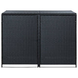 Bidaxl containerlagring dubbel 148x80x111 cm poly rattan svart