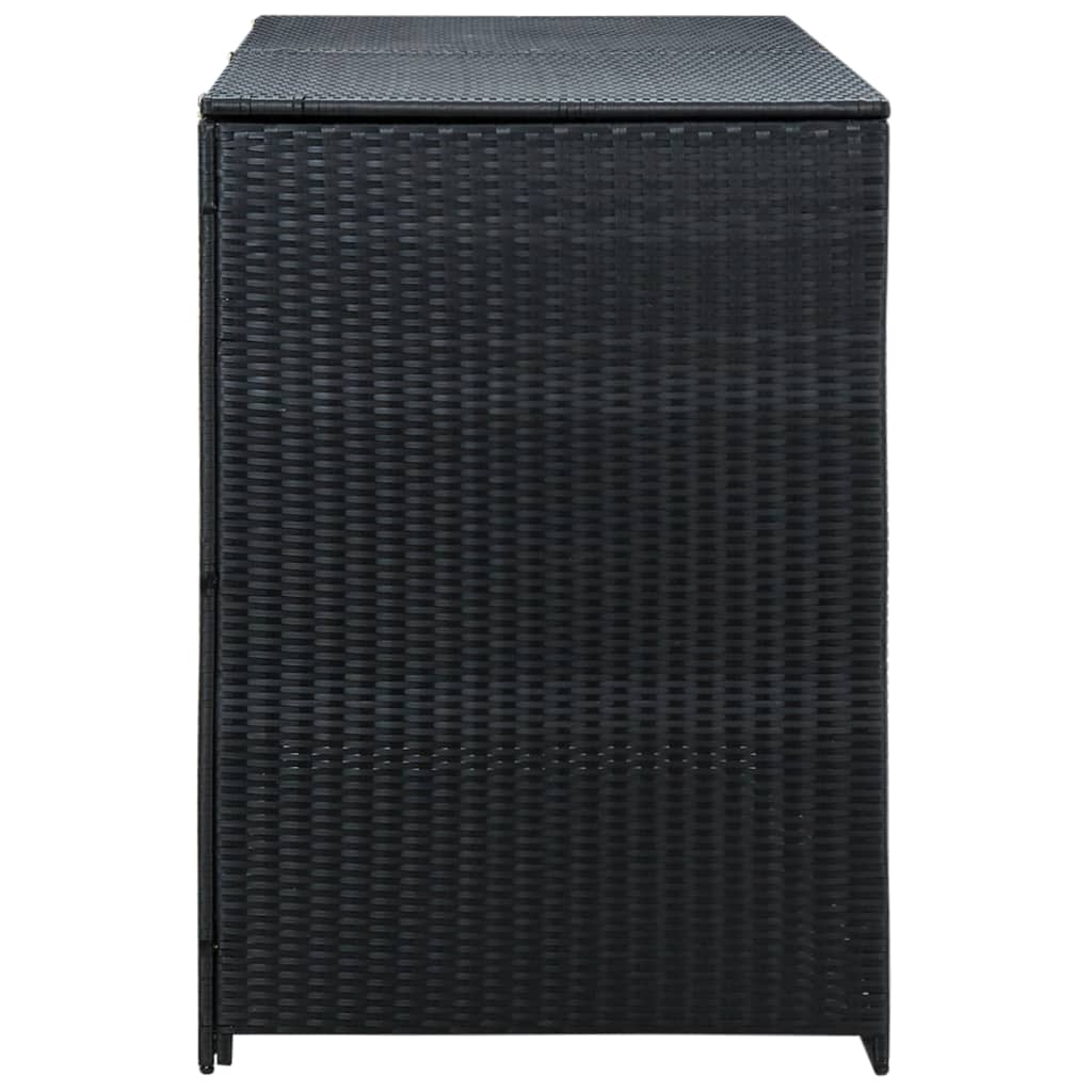 Bidaxl containerlagring dubbel 148x80x111 cm poly rattan svart