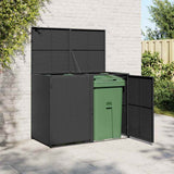 Vidaxl containeropbevaring Dobbelt 148x80x111 cm Poly Rattan Black