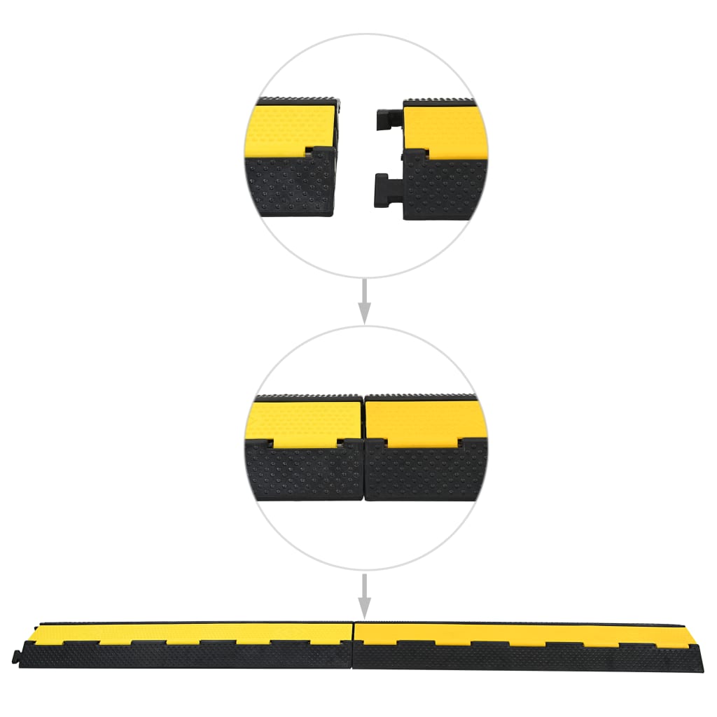 Vidaxl kabelbeschermer drempel 2 tunnels 101,5 cm rubber