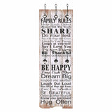 Vidaxl wandkapstok met 6 haken family rules 120x40 cm