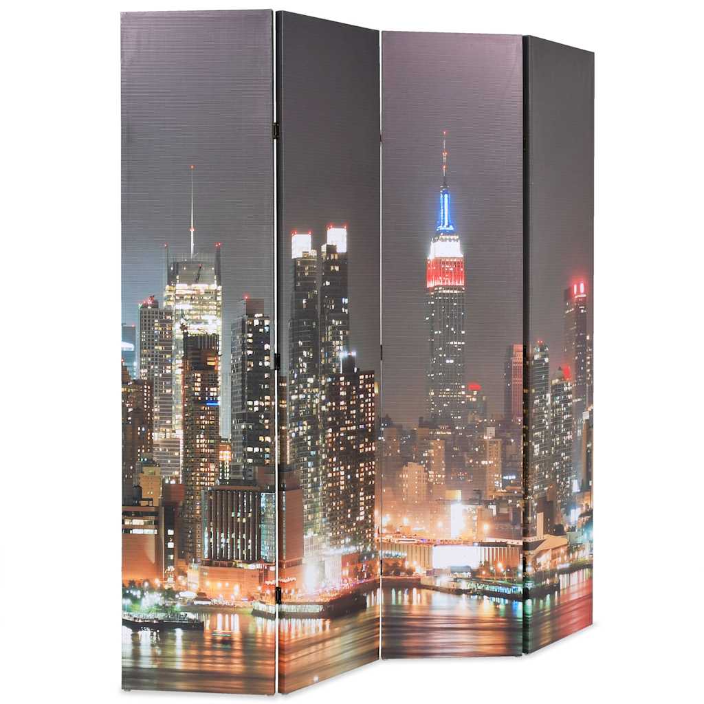 Vidaxl kamerscherm inklapbaar new york bij nacht 160x170 cm
