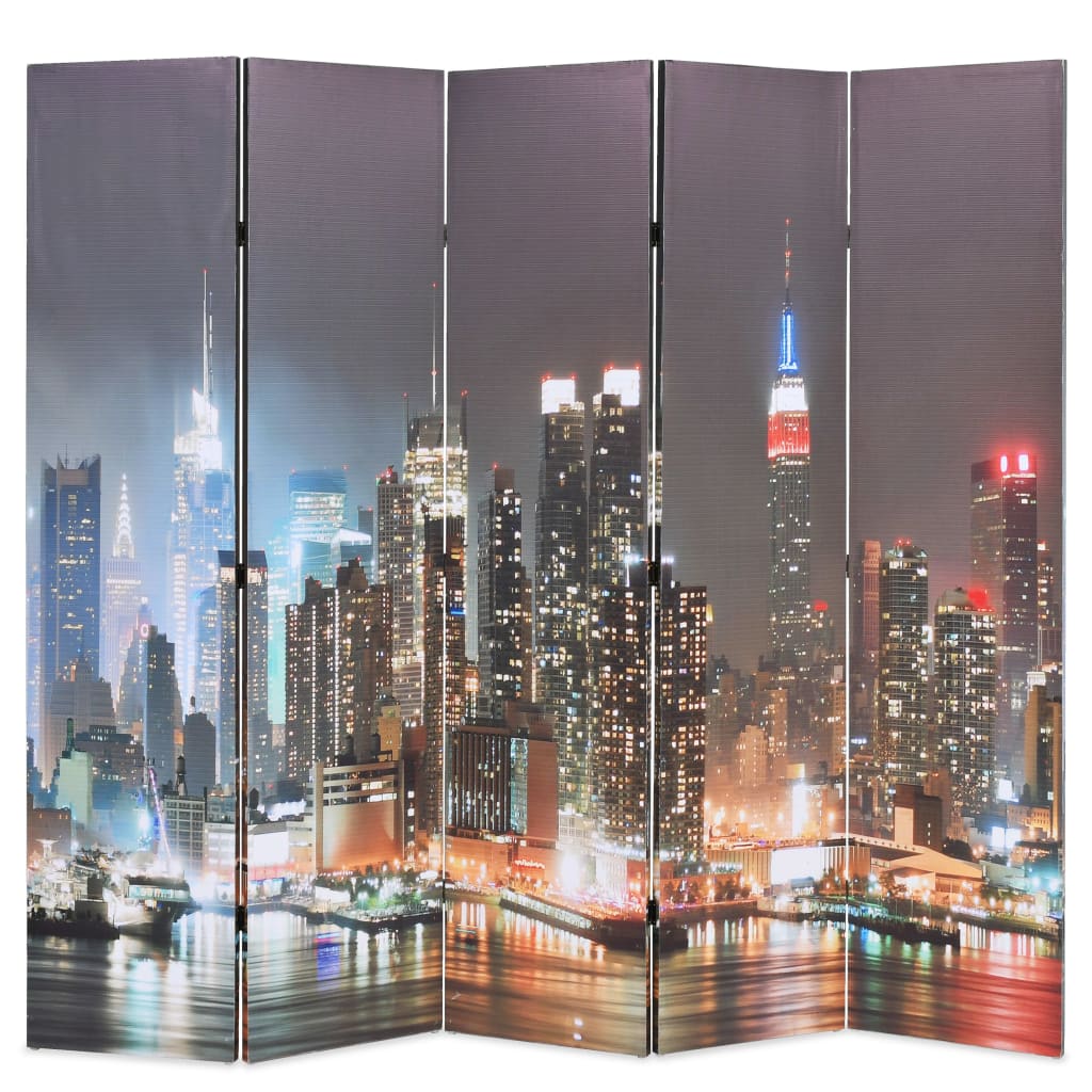 Vidaxl kamerscherm inklapbaar new york bij nacht 200x170 cm