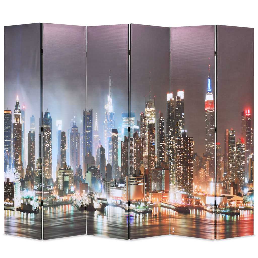 Vidaxl kamerscherm inklapbaar new york bij nacht 228x170 cm