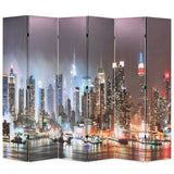 Vidaxl kamerscherm inklapbaar new york bij nacht 228x170 cm