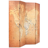 Vidaxl kamerscherm inklapbaar wereldkaart 160x170 cm geel