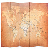 Vidaxl kamerscherm inklapbaar wereldkaart 200x170 cm geel