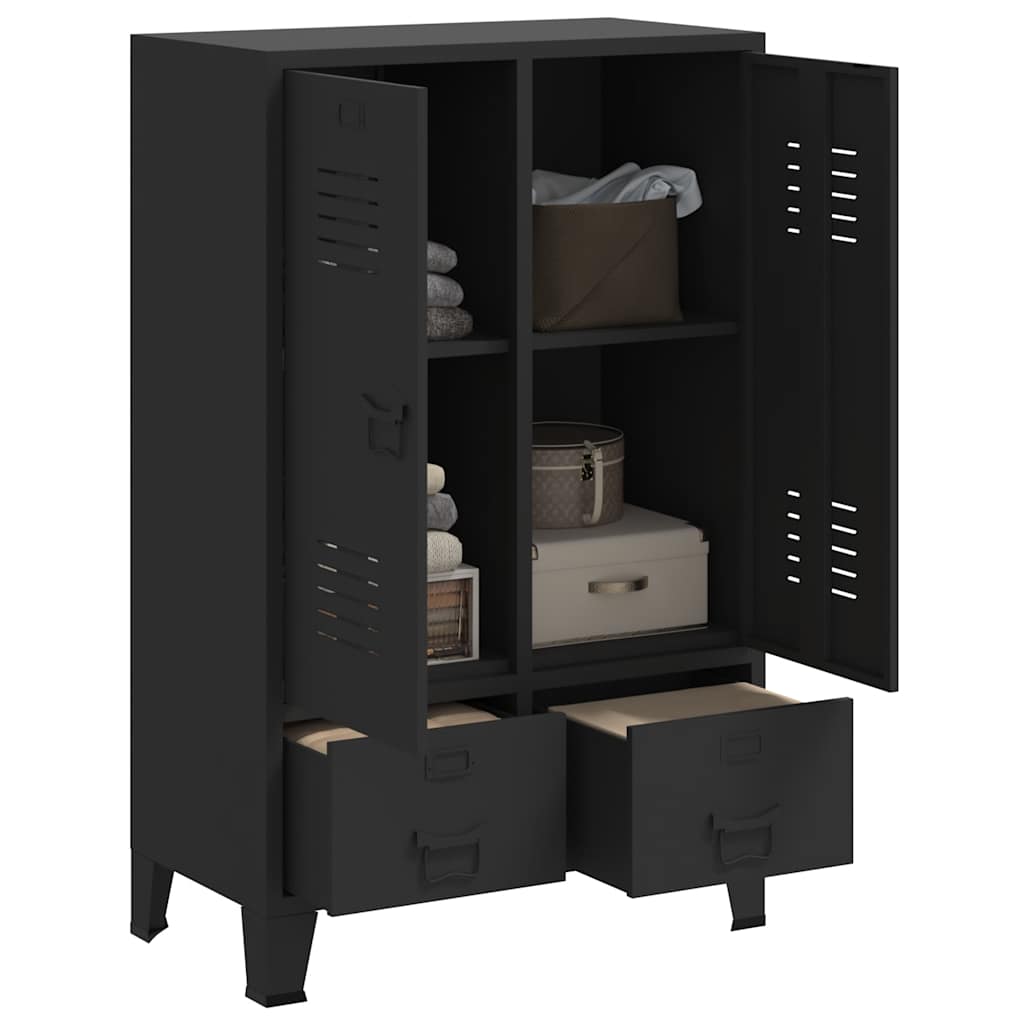 Vidaxl kledingkast industriële stijl 67x35x107 cm metaal zwart