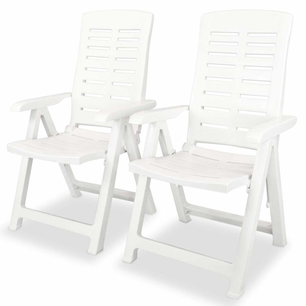 Vidaxl tuinstoelen 2 st verstelbaar kunststof wit
