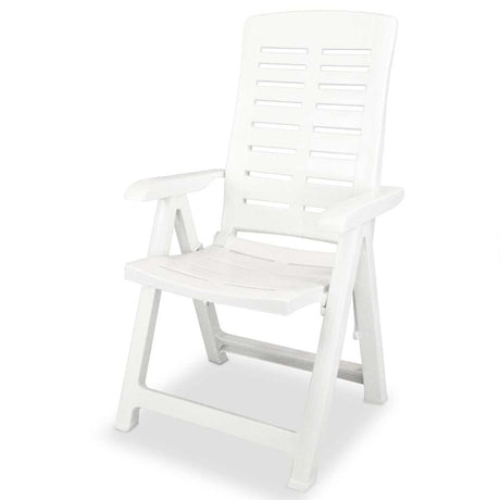 Vidaxl opklapbare ligstoelen, 2 stuks, wit plastic.