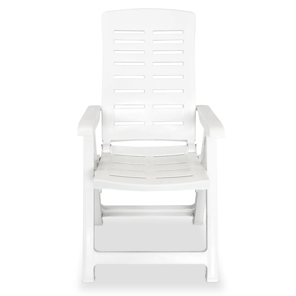 Vidaxl opklapbare ligstoelen, 2 stuks, wit plastic.