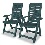 Vidaxl tuinstoelen 2 st verstelbaar kunststof groen
