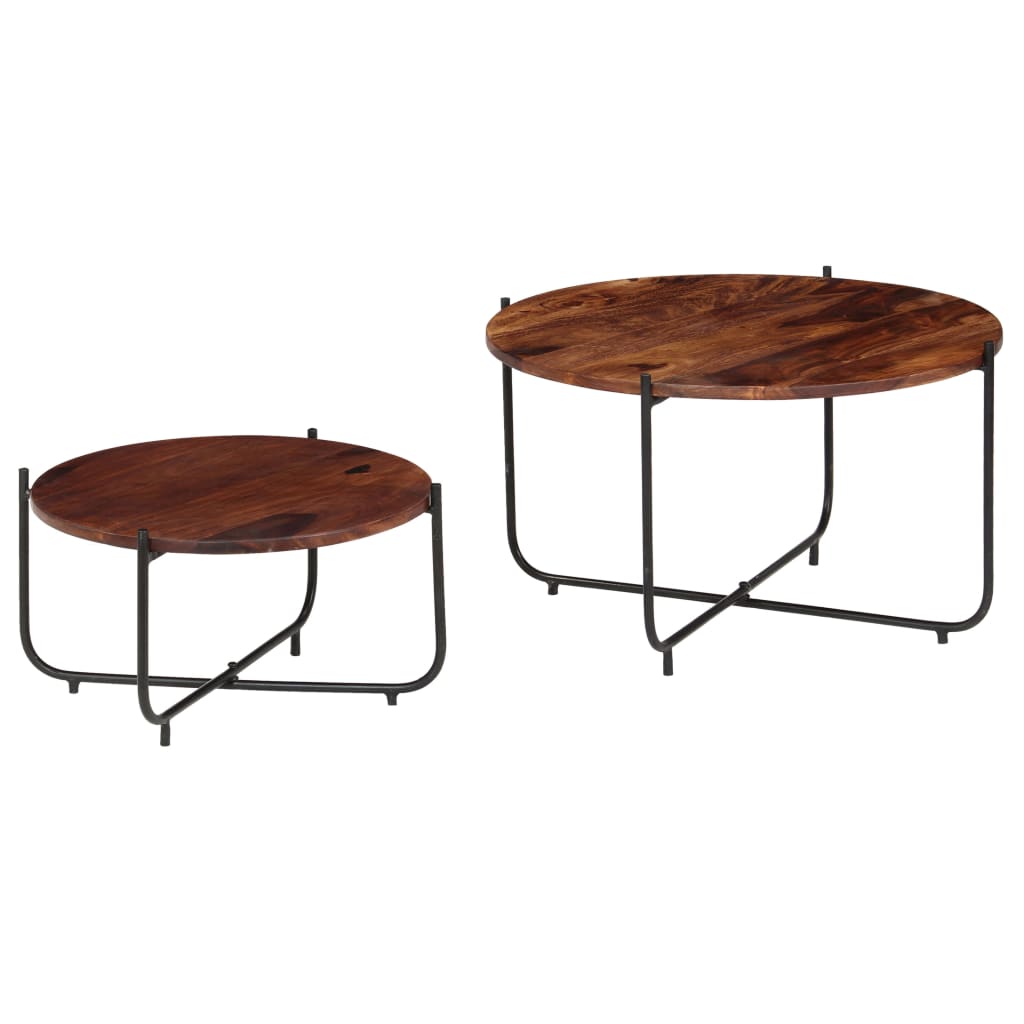 Vidaxl 2-delige salontafelset 60x35 cm massief acaciahout