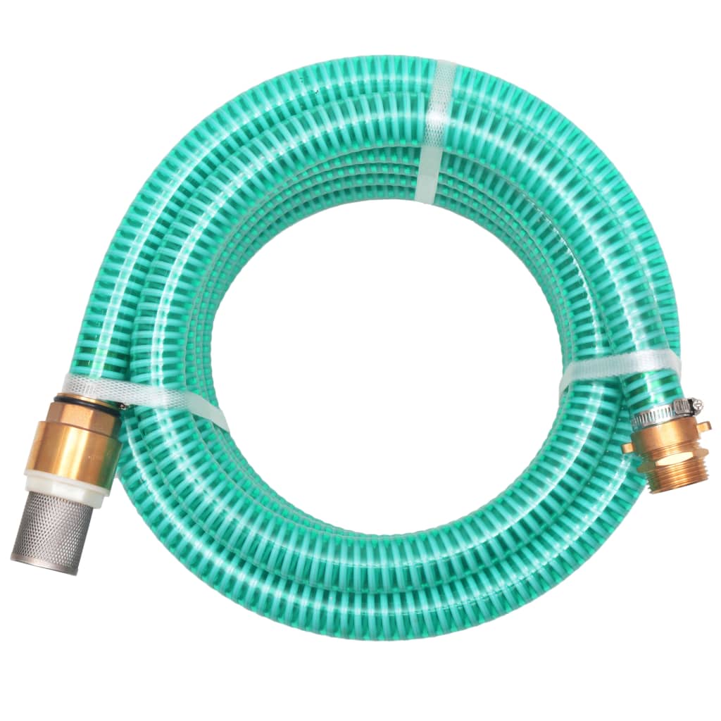 Vidaxl Sucking hose with brass couplings 10 m 25 mm green