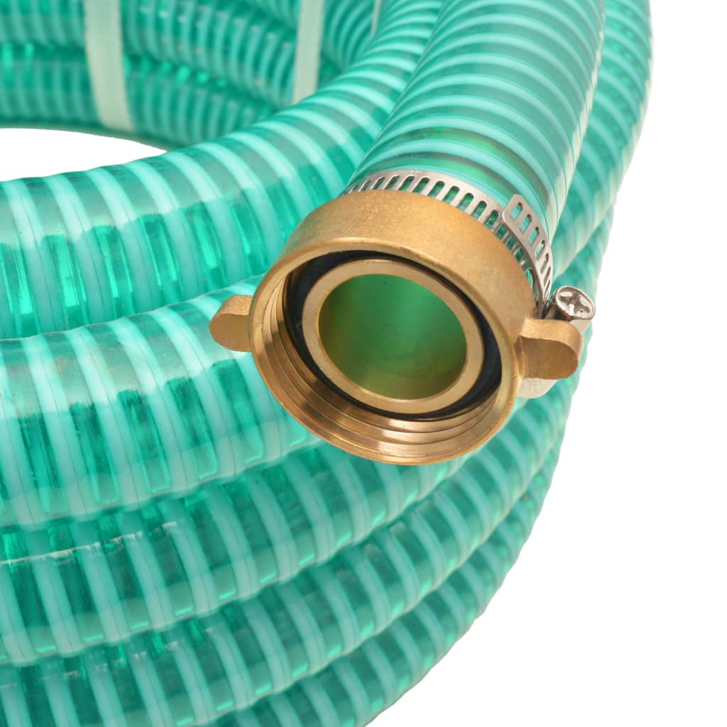 Vidaxl Sucking hose with brass couplings 10 m 25 mm green