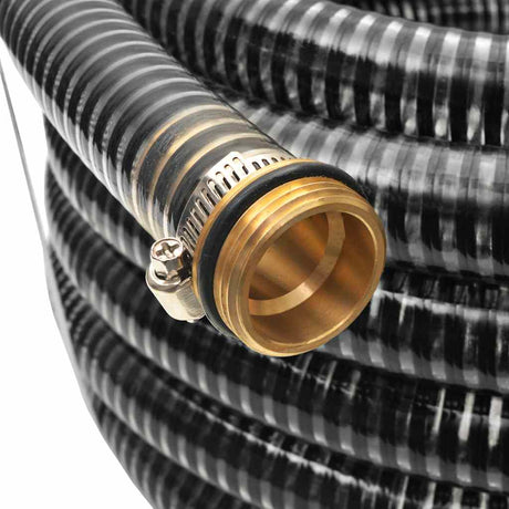 Vidaxl zuigslang met messing koppelingen 3 m 25 mm zwart