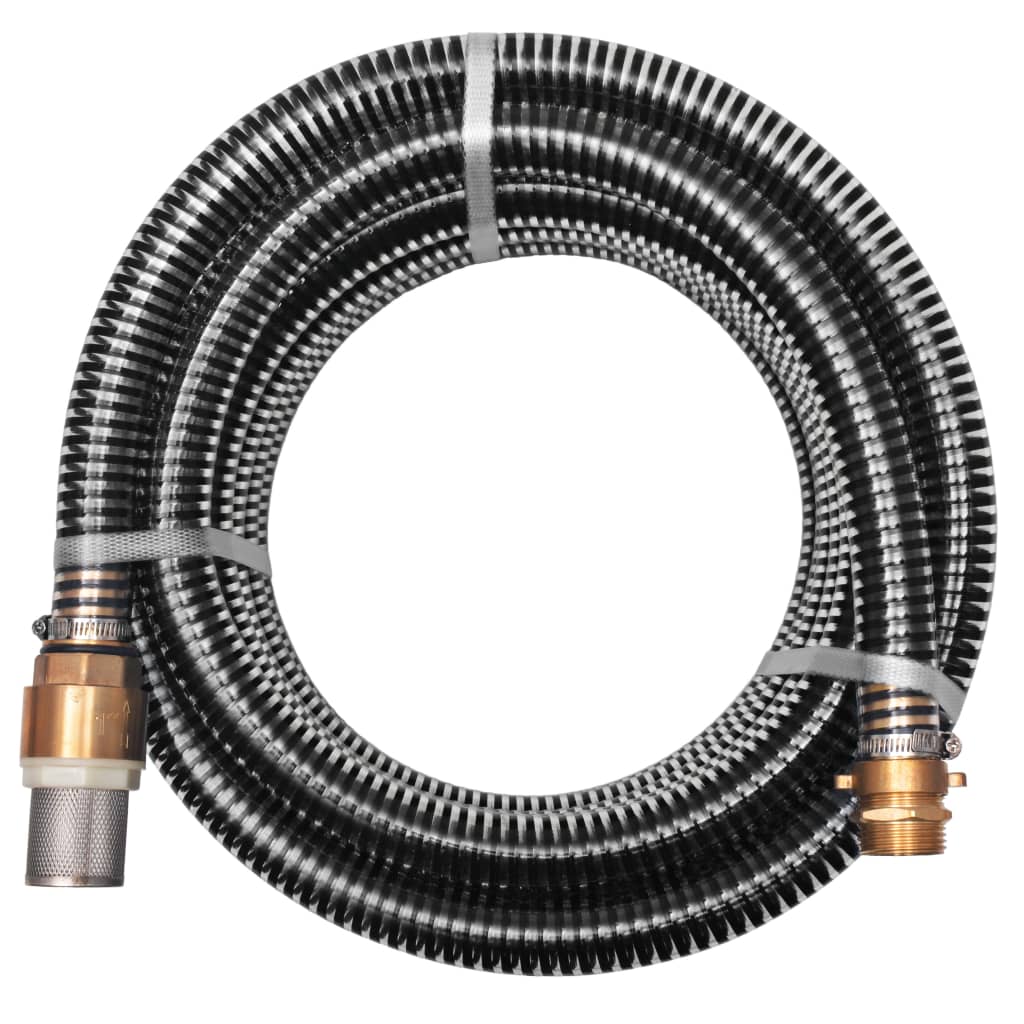 Vidaxl Sucking hose with brass couplings 10 m 25 mm black