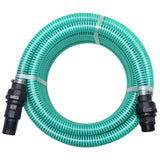 Vidaxl suction hose with couplings 7 m 22 mm green