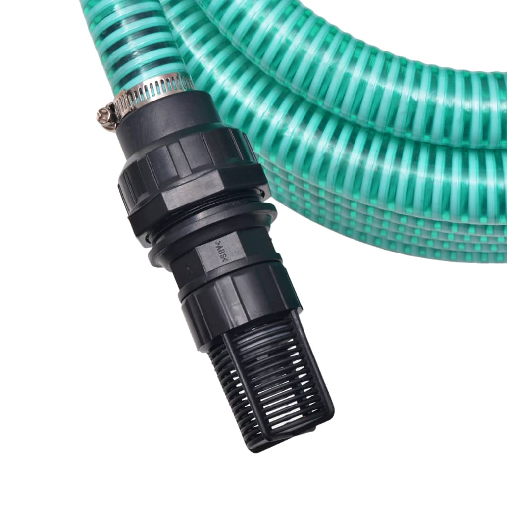 Vidaxl suction hose with couplings 7 m 22 mm green