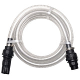 Vidaxl Sucking hose with couplings 7 m 22 mm white