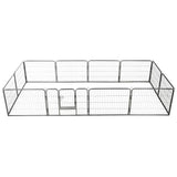 Vidaxl hondenren met 12 panelen 80x60 cm staal zwart
