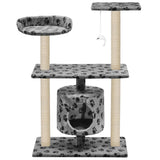 Vidaxl Cat Ranging Post con postes de rascado de sisal 95 cm Pootprints Gray