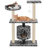 Vidaxl Cat Ranging Post con postes de rascado de sisal 95 cm Pootprints Gray