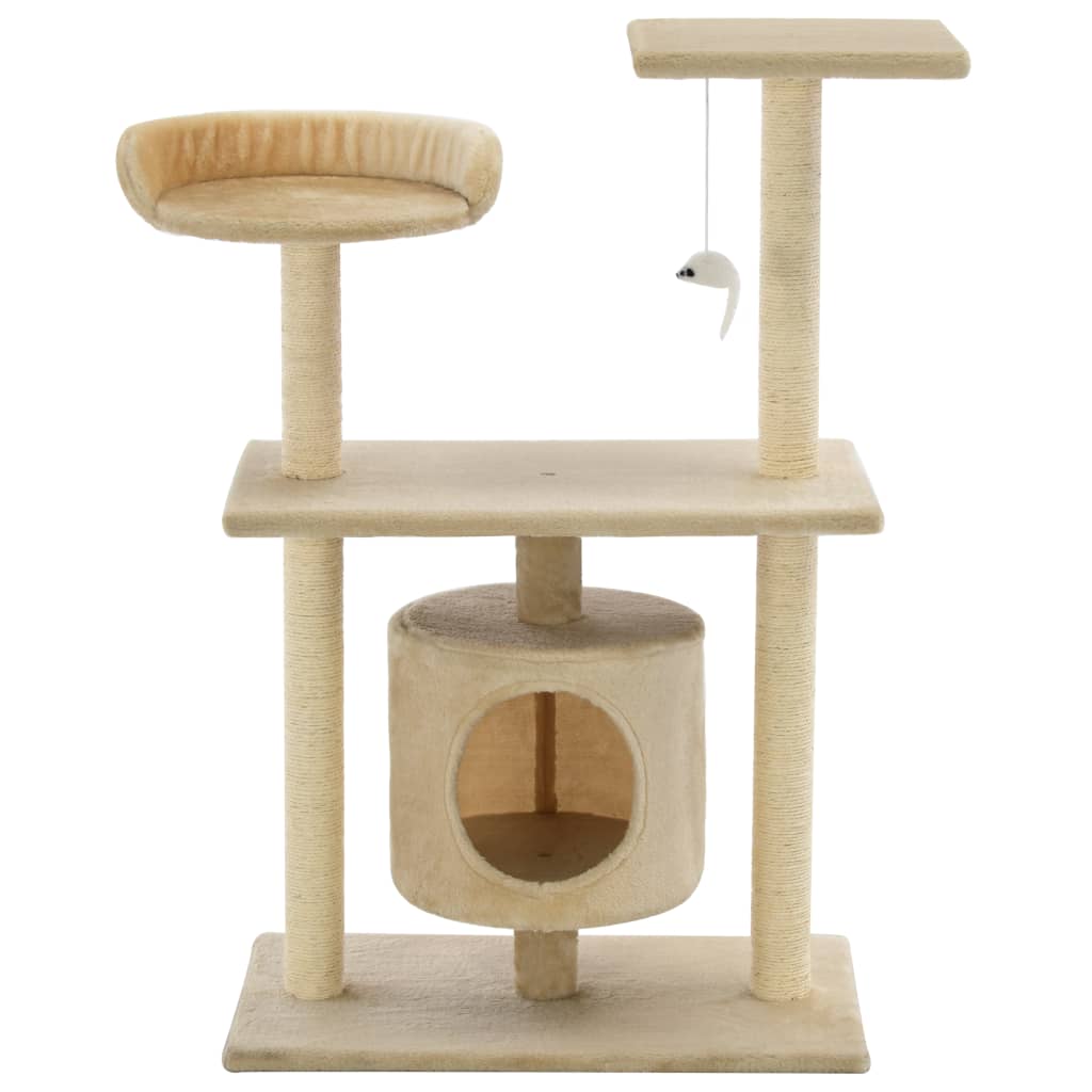 Vidaxl Cat Rastreing Post con postes de rascado de sisal 95 cm beige