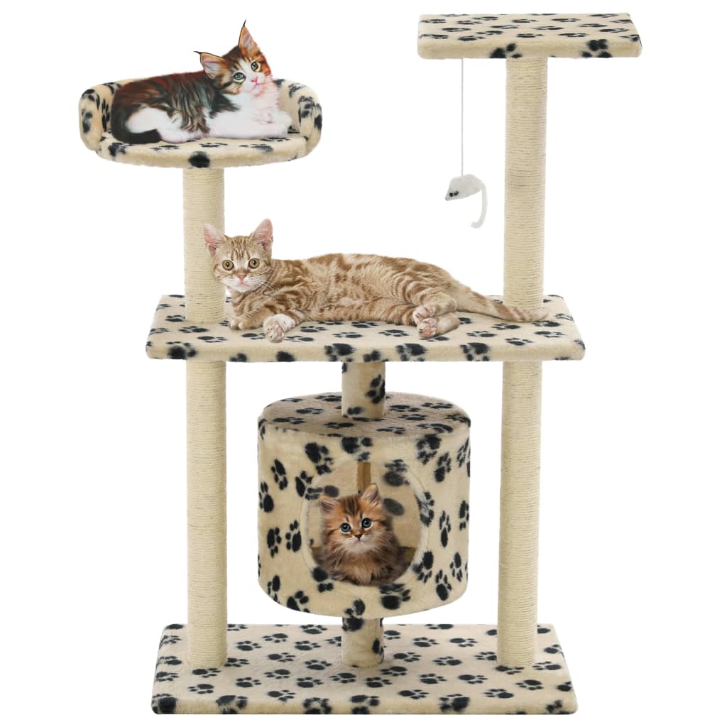 Vidaxl Cat scratching post with Sisal scratching posts 95 cm Pootprints Beige