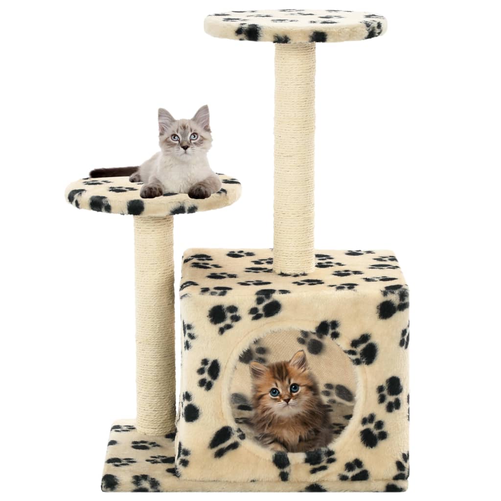 Vidaxl Cat scratching post with Sisal scratching posts 60 cm Pootprints Beige