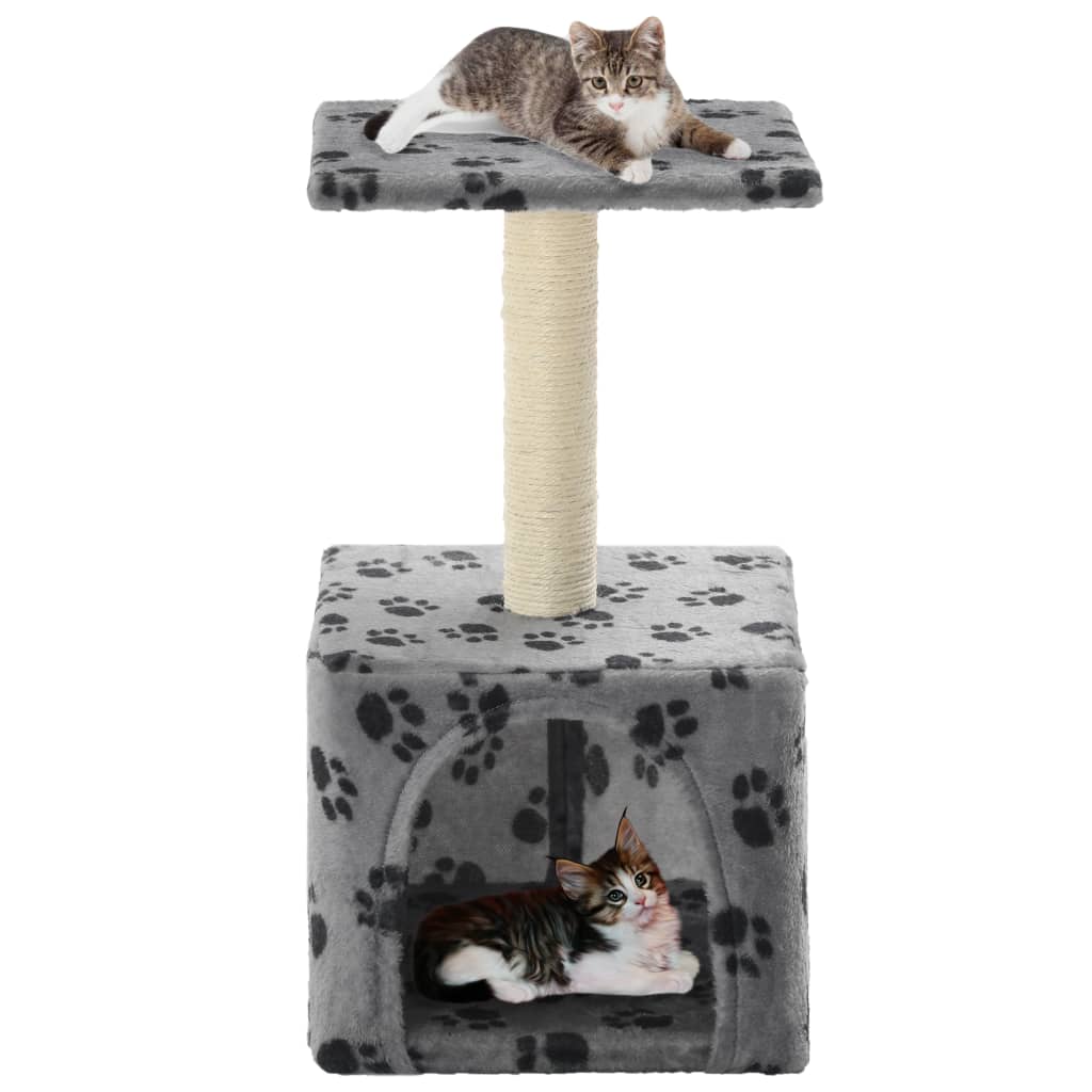 Vidaxl Cat Scratching Post med sisal skraping Post 55 cm pootprints grå