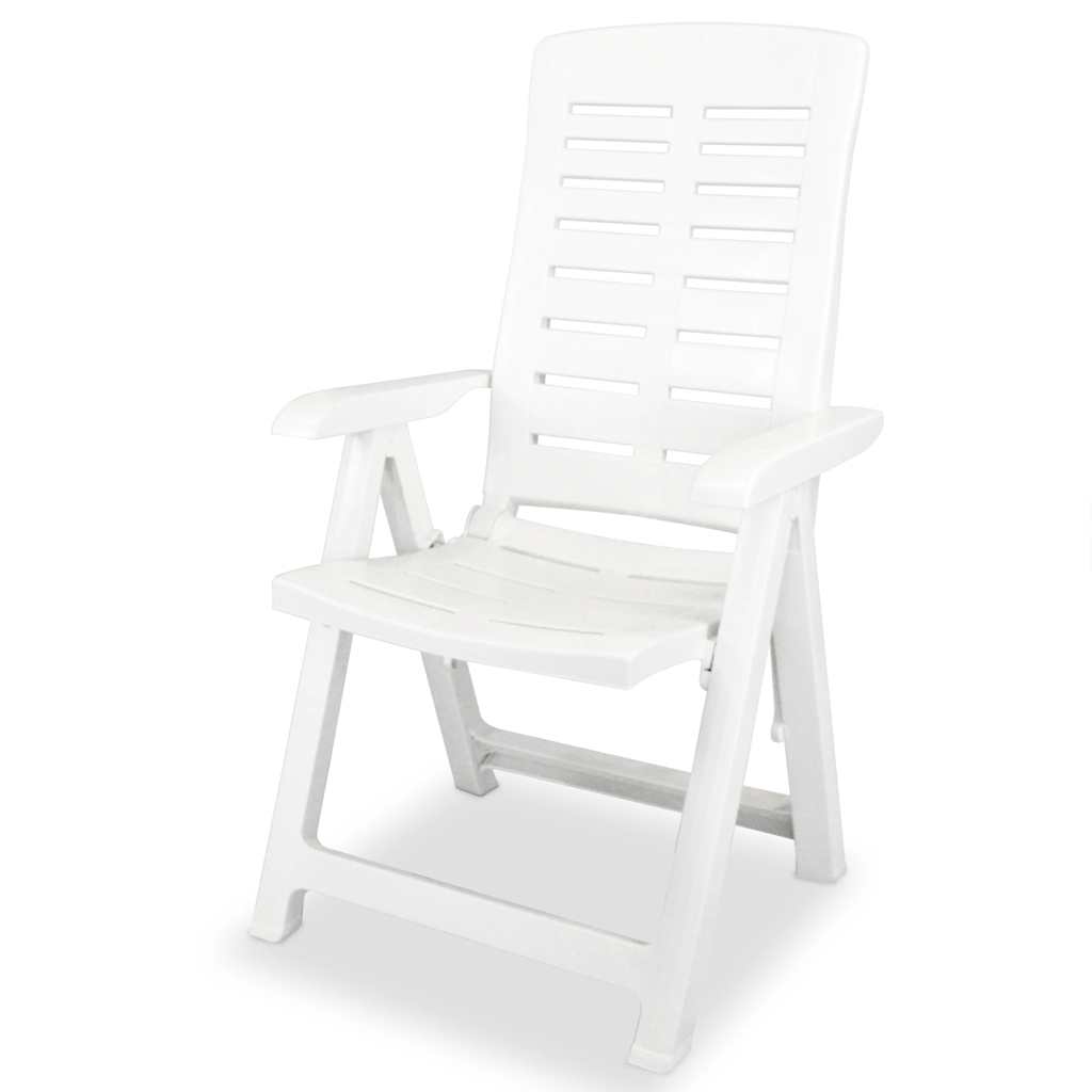 Vidaxl verstelbare klapstoelen, 4 stuks, wit plastic