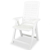 Vidaxl verstelbare klapstoelen, 4 stuks, wit plastic