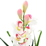 Vidaxl kënschtlech Planz mat Pot Cymbidium Orchid 100 cm gréng