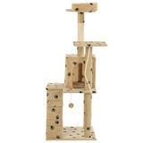 Vidaxl Cat Ranging Post con postes de rascado de sisal de 120 cm Pootprints beige