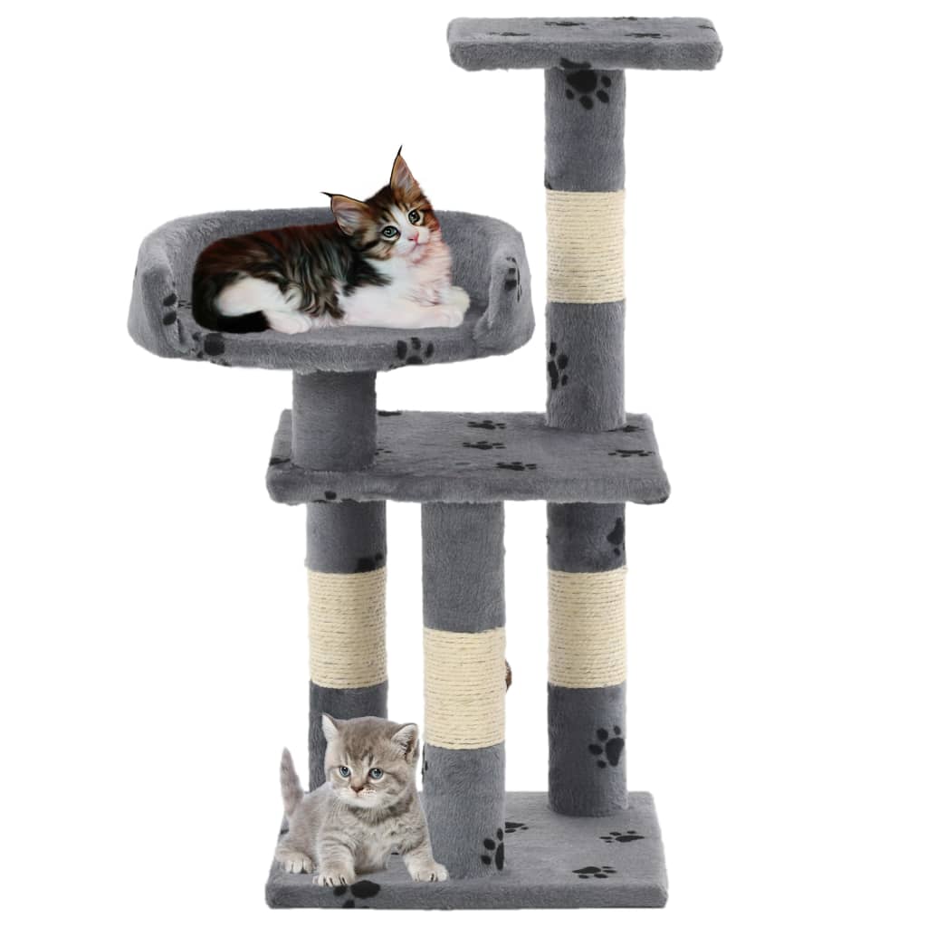 Vidaxl Cat Scratch Post avec Sisal Scratch Posts 65 cm Pootprints Gray