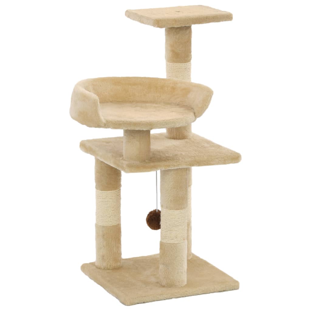 Vidaxl Cat Rastreing Post con postes de rascado de sisal 65 cm beige