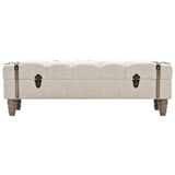 Vidaxl opbergbankje 111x34x37 cm massief hout en staal