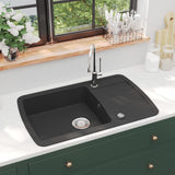 Vidaxl Sink Single Bowl z granitu czarnego